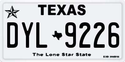 TX license plate DYL9226