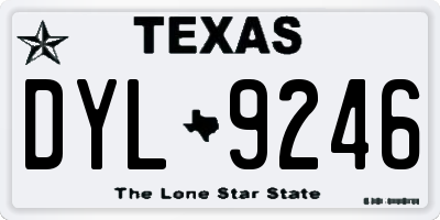 TX license plate DYL9246