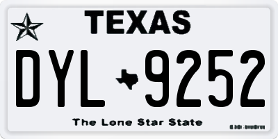 TX license plate DYL9252