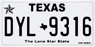 TX license plate DYL9316