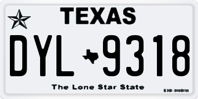 TX license plate DYL9318