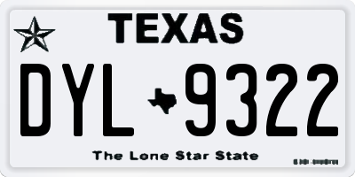 TX license plate DYL9322