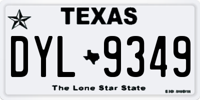 TX license plate DYL9349