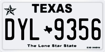 TX license plate DYL9356