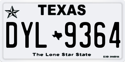 TX license plate DYL9364