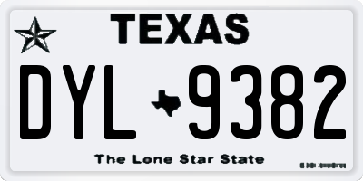 TX license plate DYL9382