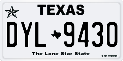 TX license plate DYL9430