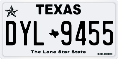 TX license plate DYL9455