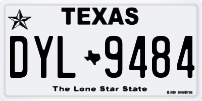 TX license plate DYL9484