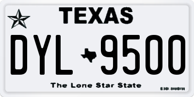 TX license plate DYL9500