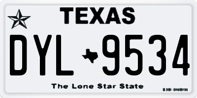 TX license plate DYL9534