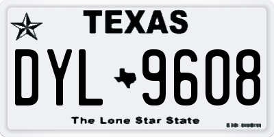 TX license plate DYL9608