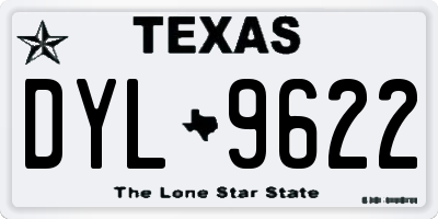 TX license plate DYL9622