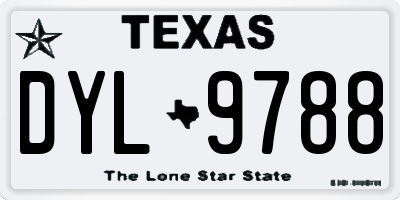TX license plate DYL9788