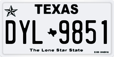 TX license plate DYL9851