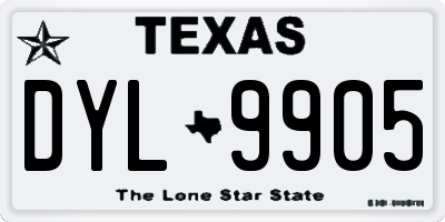 TX license plate DYL9905