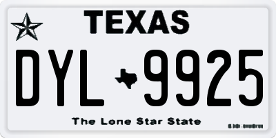 TX license plate DYL9925