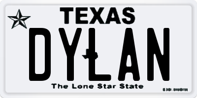 TX license plate DYLAN