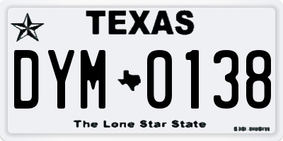 TX license plate DYM0138