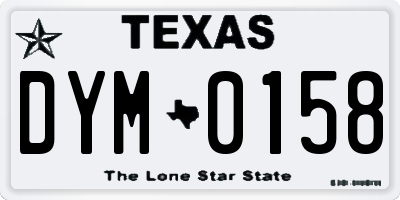 TX license plate DYM0158