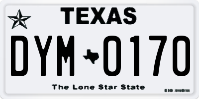 TX license plate DYM0170