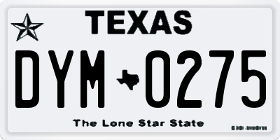 TX license plate DYM0275