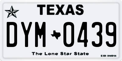 TX license plate DYM0439
