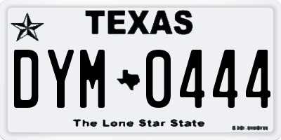 TX license plate DYM0444