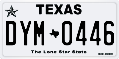TX license plate DYM0446