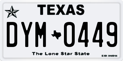 TX license plate DYM0449
