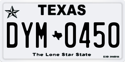 TX license plate DYM0450