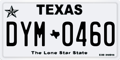 TX license plate DYM0460