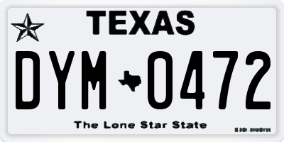 TX license plate DYM0472
