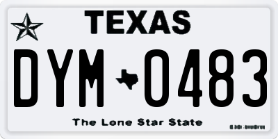TX license plate DYM0483