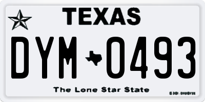 TX license plate DYM0493