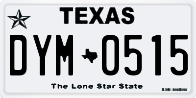 TX license plate DYM0515