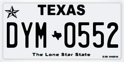 TX license plate DYM0552
