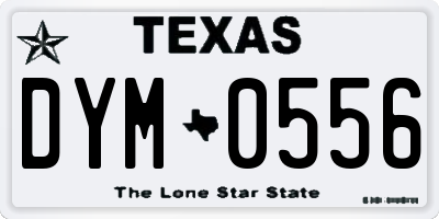 TX license plate DYM0556