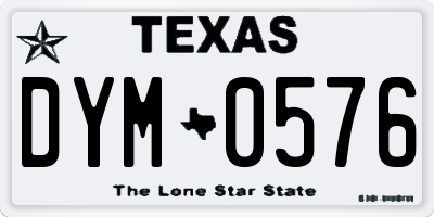 TX license plate DYM0576