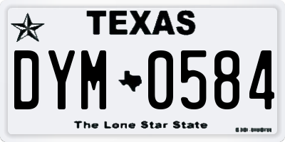 TX license plate DYM0584