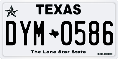 TX license plate DYM0586