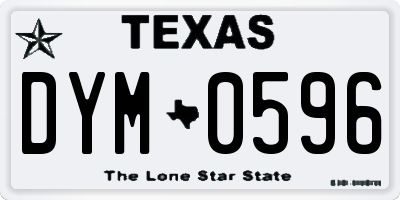 TX license plate DYM0596