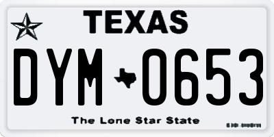 TX license plate DYM0653