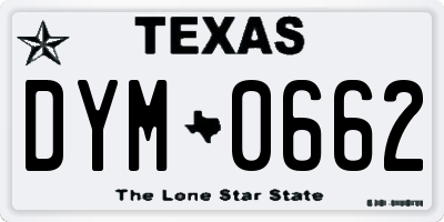 TX license plate DYM0662