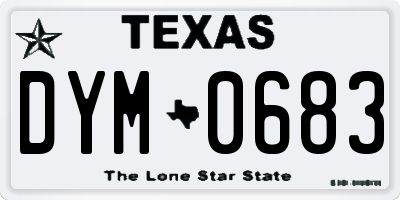 TX license plate DYM0683