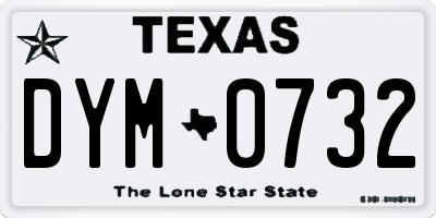 TX license plate DYM0732