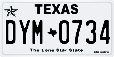 TX license plate DYM0734