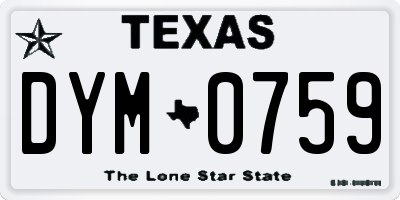 TX license plate DYM0759