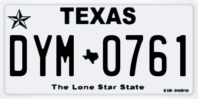 TX license plate DYM0761