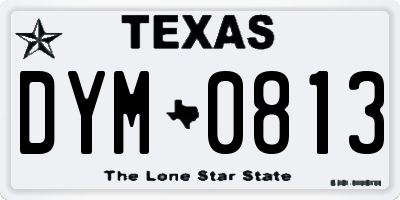 TX license plate DYM0813